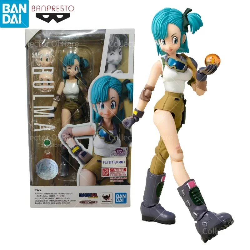 Bandai Genuine S.H.Figuarts SHF Motorcycle Uniform Bulma Dragon Ball Anime Action Figure Model Ornaments Toys Spot Collection