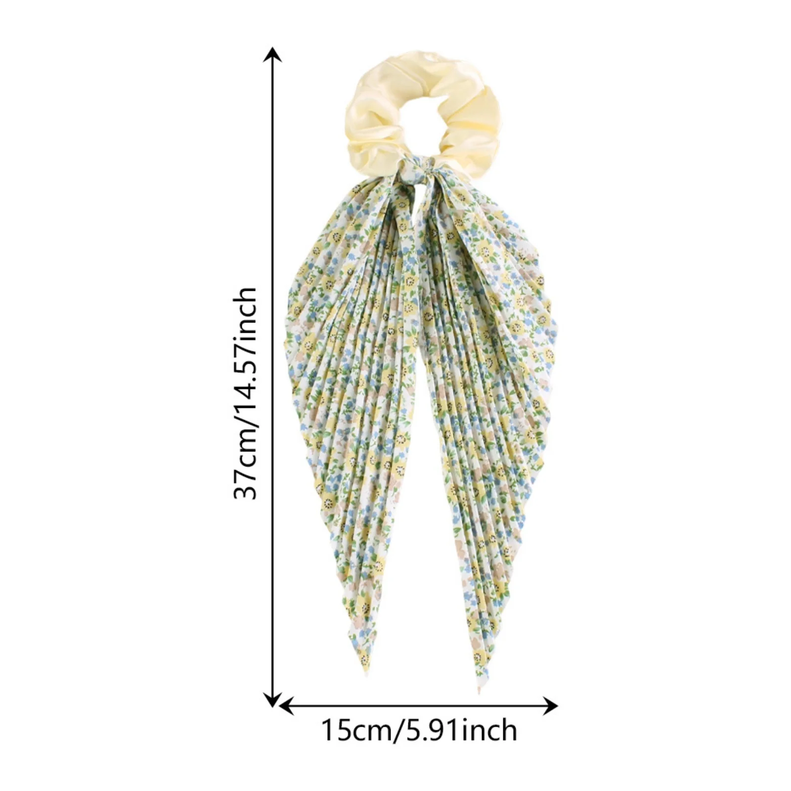 Juego de coleteros para el pelo con bufanda floral, lazos para el pelo con cinta vintage, accesorios elegantes para el cabello para mujer, 1 ud.