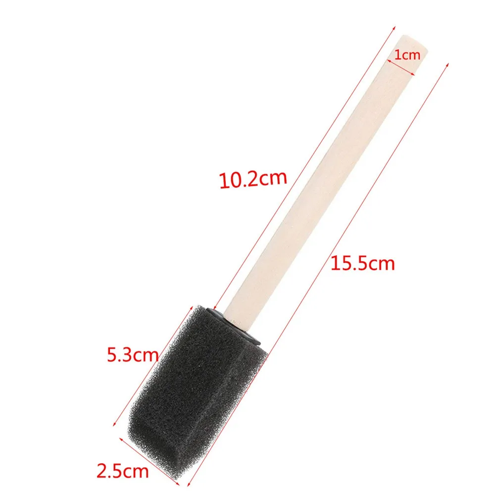 10Pack 1 Inch Sponge Paint Brush Wood Handle Durable for Acrylic Stains Varnishes Crafts Art Glue Use Paint Brush