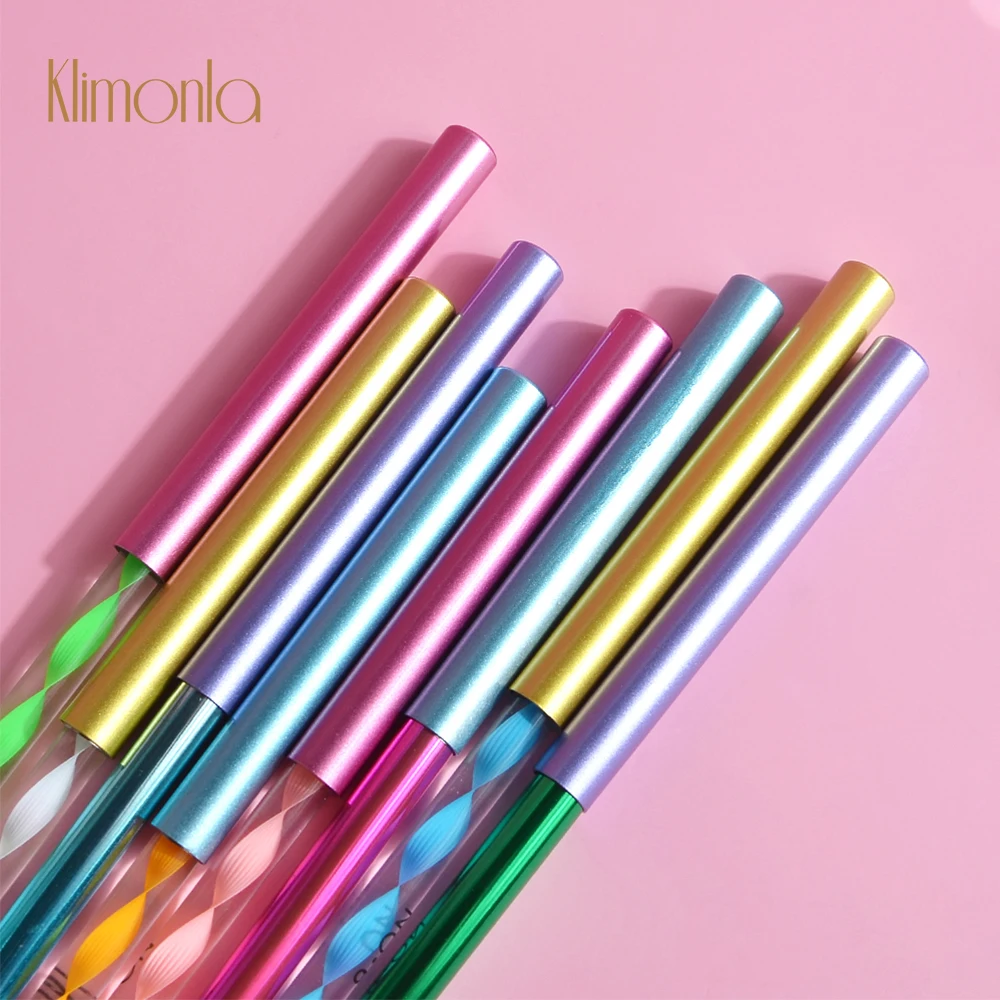 

8pcs Nail Pen Caps Painting Pens Nail Brush Dustproof Protuct Cover 4 Colors 0.9*8cm Topper Cap Salon Manicure Accessorie Tools