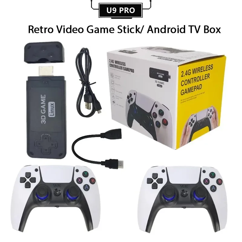 

U9 PRO Game Console HDMI HD 2.4G Wireless TV Game Console 3D God of War PSP Iron Boxing 6 P5 Wireless Controller Game Stick