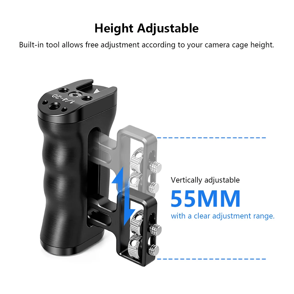 DSLR-Kamera-Cage-Rig mit NATO-Schienen-Seitengriff, rutschfester Gimbal-Hebegriff, Cold Shoe Mount, 1/4" 3/8" Gewinde, Ronin-Stabilisator – Detail 26