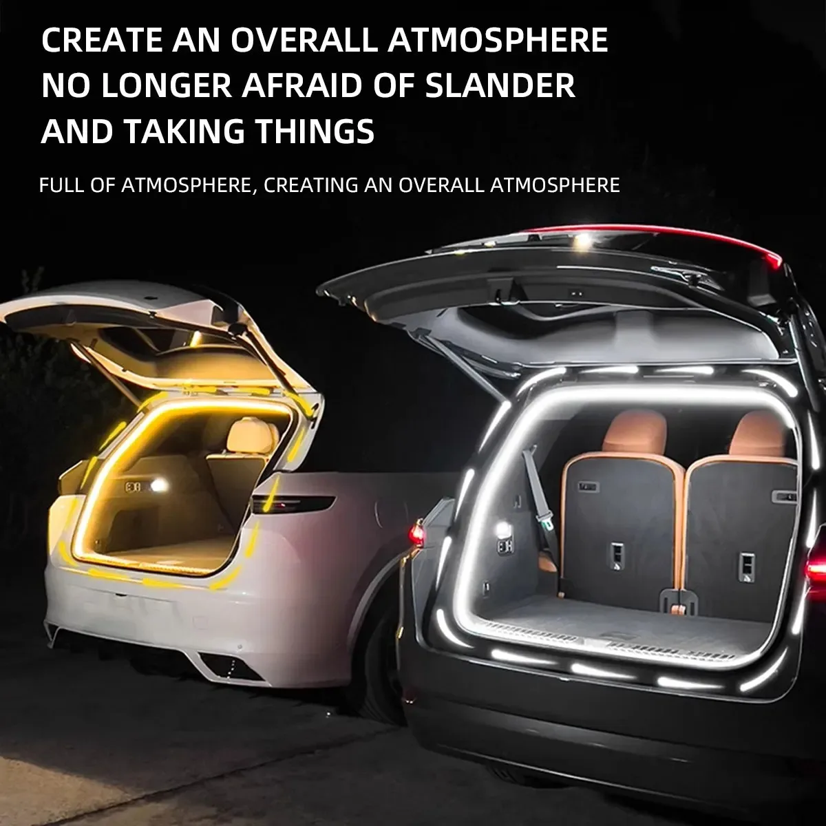 4M Car LED Trunk Light Luggage Light Start Scan Decorative Lights Flowing Auto Induction Dynamic Tail Box Light Car Universal