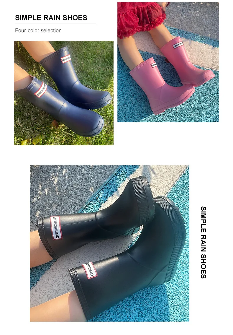 Kinder-Regenstiefel, mittelhohe Stiefel, Gummisohlen, für Jungen und Mädchen, rutschfest, wasserdicht, Freizeit-Gartenschuhe, für Babys, zum Spielen im Freien und im Wasser. – Detail 5