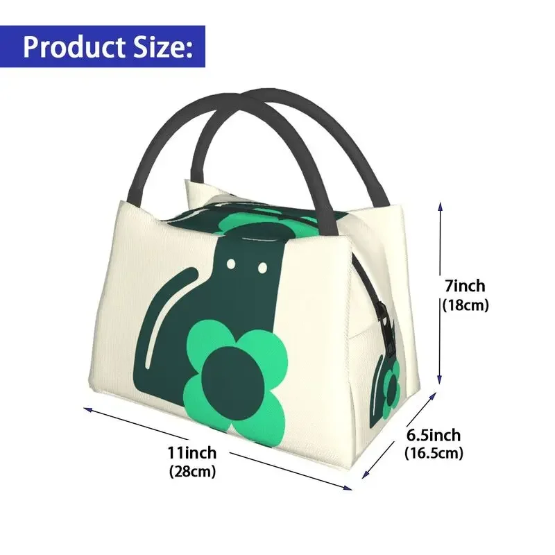 Orla Kiely Cat Insulated Lunch Tote Bag for Women Scandinavian Portable Cooler Thermal Food Lunch Box Hospital Office