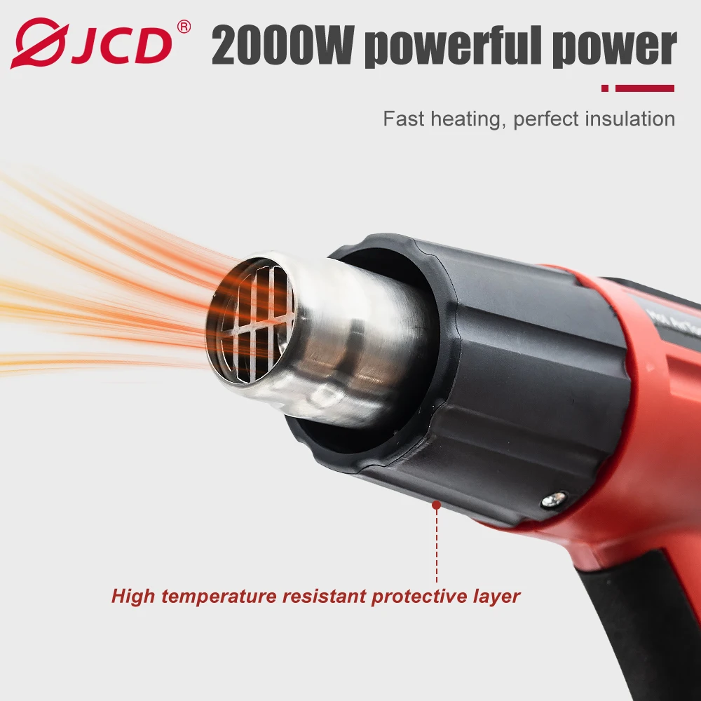 JCD 2000W HOT AIR GUN 220V/110V Adjustable temperature industrial Heat gun for Home DIY soldering Rework LCD display hair dryer