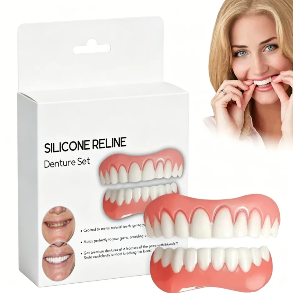 

New Denture Silicone Kit Denture Silicone Liners Soft Denture Kit Soft Denture Kit Teeth Upper And Lower Set Random Pack CK848