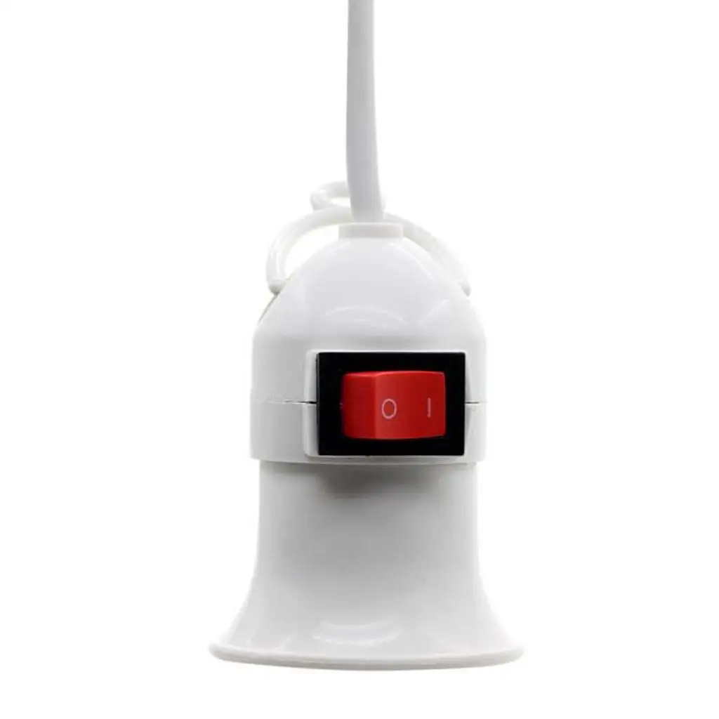 Plastic E27 Lampholder with Plug Bulb Base Adaptor 500cm Hanging Cable for Indoor Plant Lighting