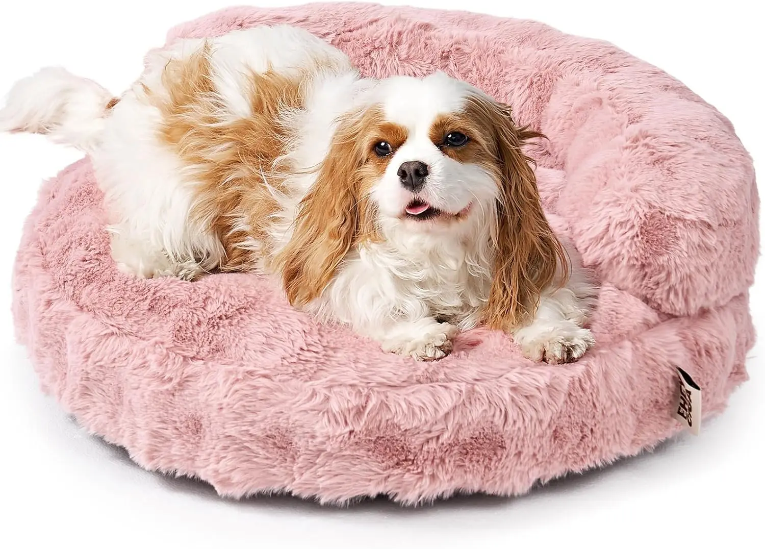 

Small Dog Bed & Cat Couch - Pink Faux Rabbit Fur Pet Sofa, Washable Removable Cover, Waterproof & Non-Slip, 23 Inch