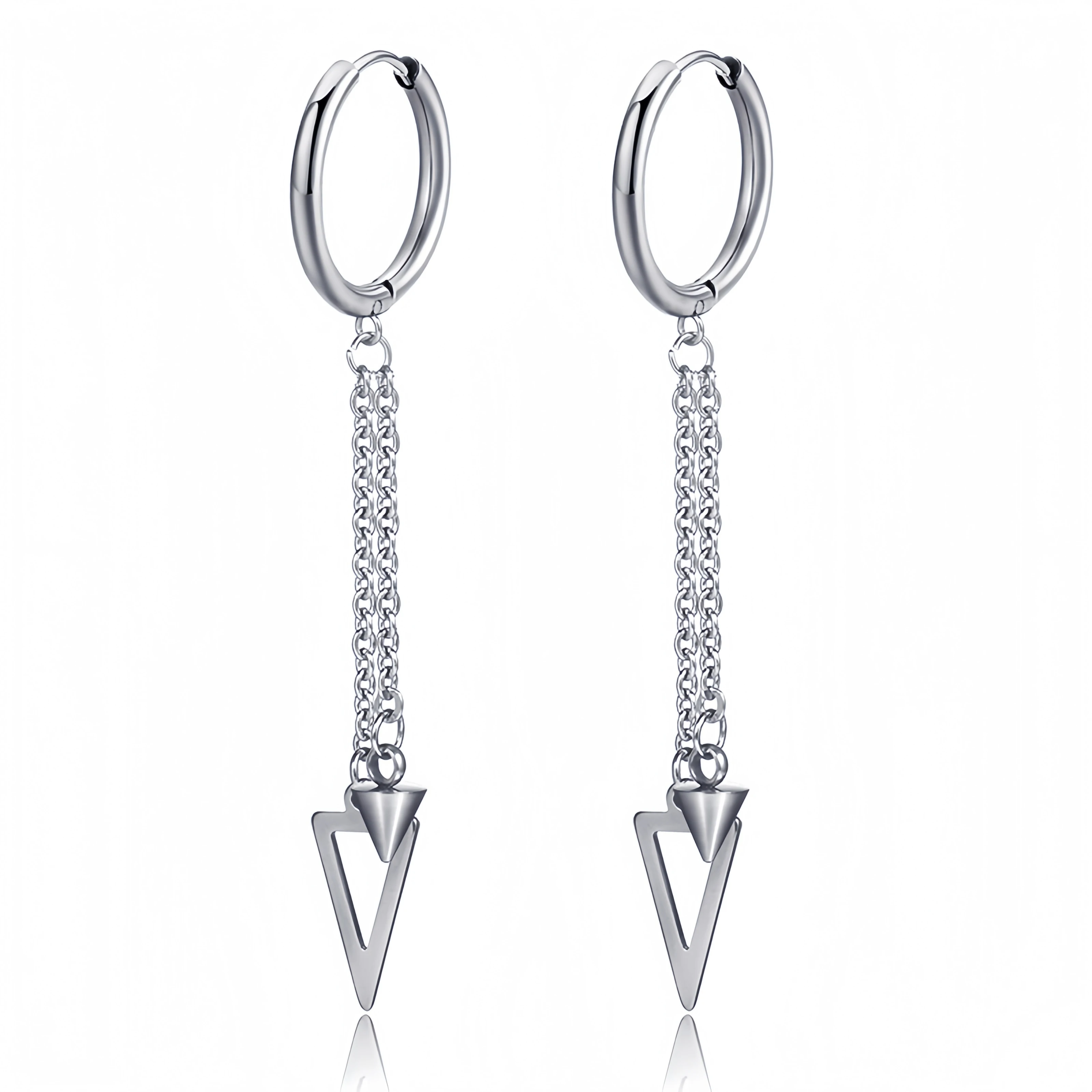 Lange hängende Kreuze Blätter Anhänger Creolen Frau Ohrringe Mann Vintage Edelstahl Hip Hop Ohr Piercing Schmuck Zubehör