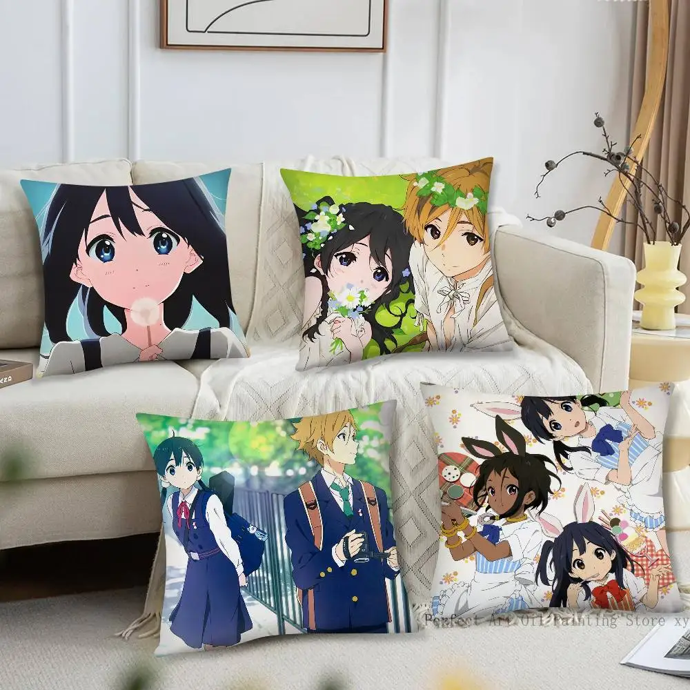 Animation Tamako Market Pillow Case Fashion Square Pillowcase Bedroom Sofa Room Ins Decoration Leisure