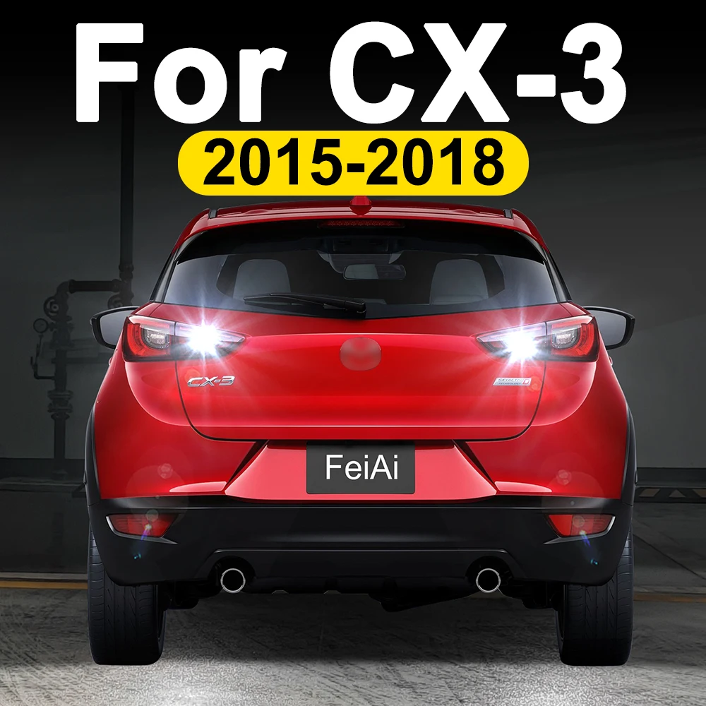 

Для Mazda CX-3 CX3 светодиодные фонари заднего хода автомобиля светодиодные резервные лампы CX3 CX 3 2015 2016 2017 2018 задний фонарь белая вспышка
