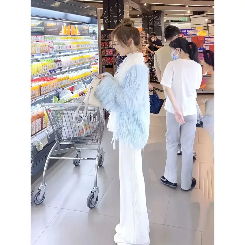 

Осень-зима 2021, новые автомобильные полоски, длинношерстные женские куртки, плетение из искусственного лисьего волоса, тонкие возрастные одинаковые женские куртки