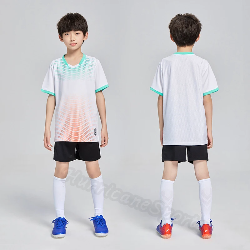 Kids Football Jersey Personalized Custom Boy Soccer Jersey Set Polyester Soccer Uniform Breathable Football Uniform For Children
