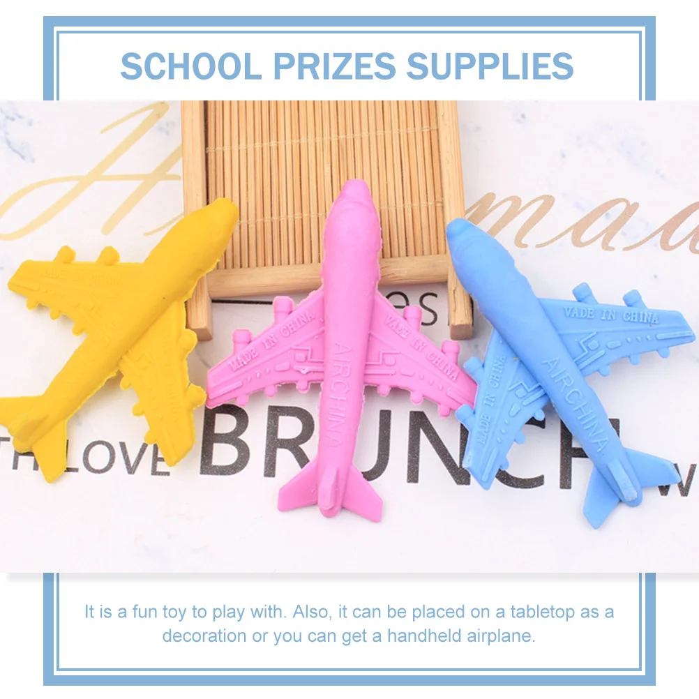 

15 Pcs Airplane Shaped Erasers Cute Cartoon Rubber School Supplies Fun Learning Stationery Kids Party Favors Random Colors
