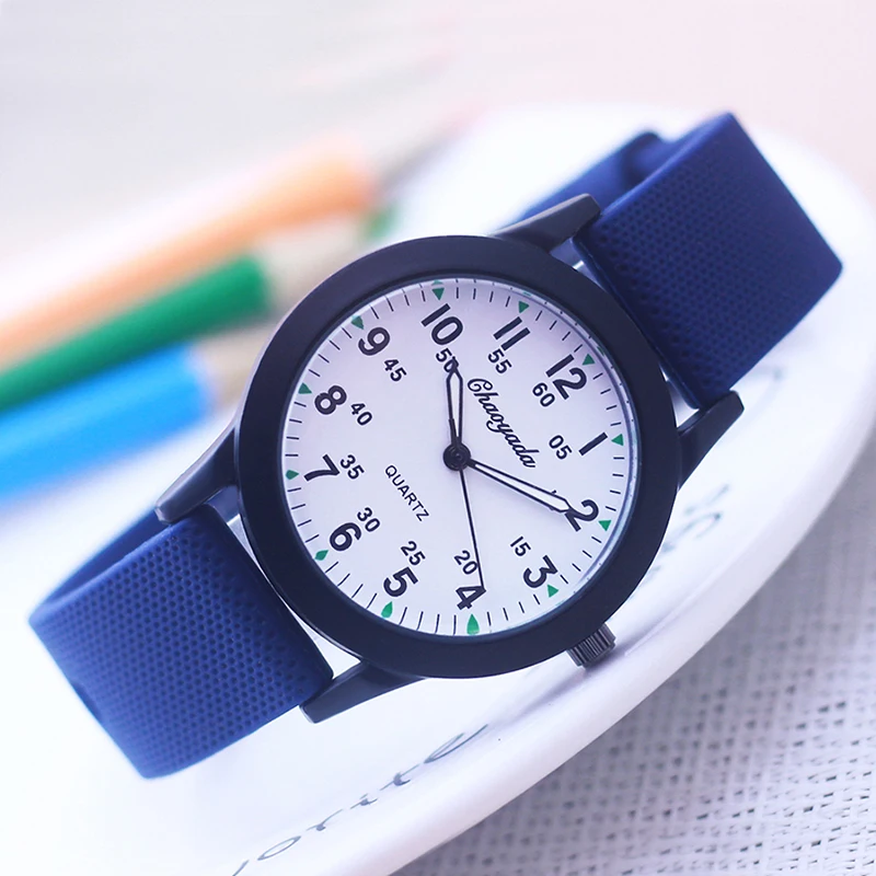 chaoyada fashion women men girls boys sports silicone strap quartz watches Junior high school students gifts watches 6 colors