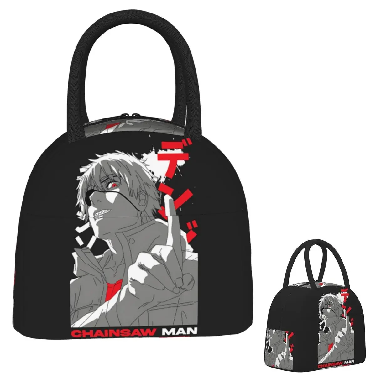 Anime Chainsaw Man Devil Insulated Lunch Bag for Women Kids Portable Food Boxes Thermal Lunch Box Tote