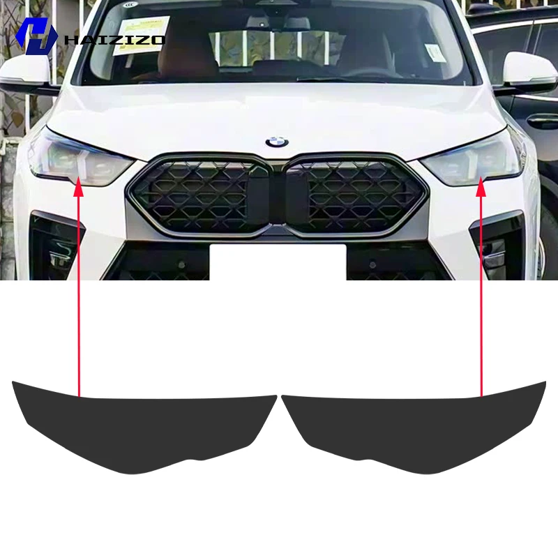 For BMW X2 U10 2024-2025 Smoke Black TPU Headlight Protection Film  Anti-Scratch & UV Resistant Easy Install Vinyl Wrap Kit PPF view 2