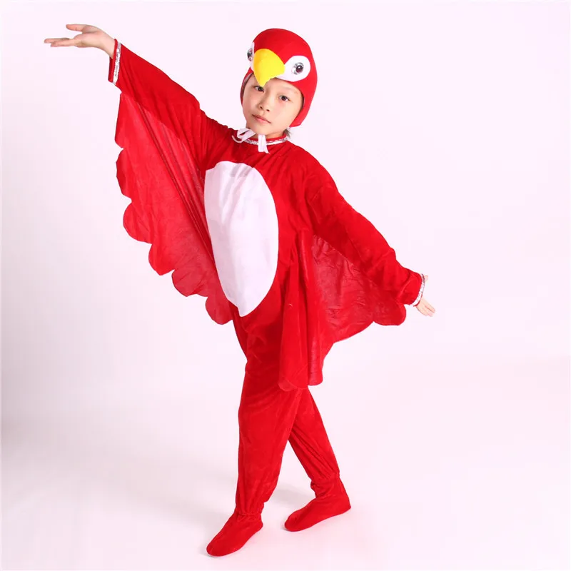 Kids Cosplay Parrot Performance Costumes Parakeet Budgerigar Jumpsuits Children\'s Dancing Dress Bird Animal Cartoon Stage Show