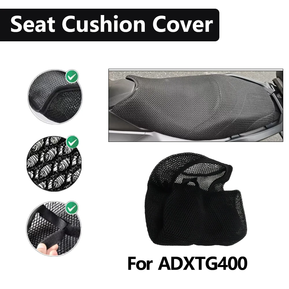 For ADXTG400 ADXTG 400 Mesh Motorcycle Seat Cover 3D Elastic Motorbike Breathable Heat resistant Anti-Slip Protector Cover