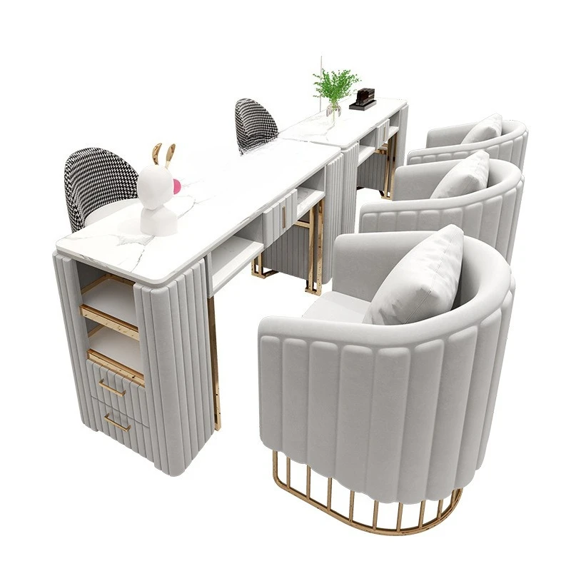Nail art table and chair set combination, with vacuum cleaner, manicure table, beauty salon, nail salon, sofa table and chair.