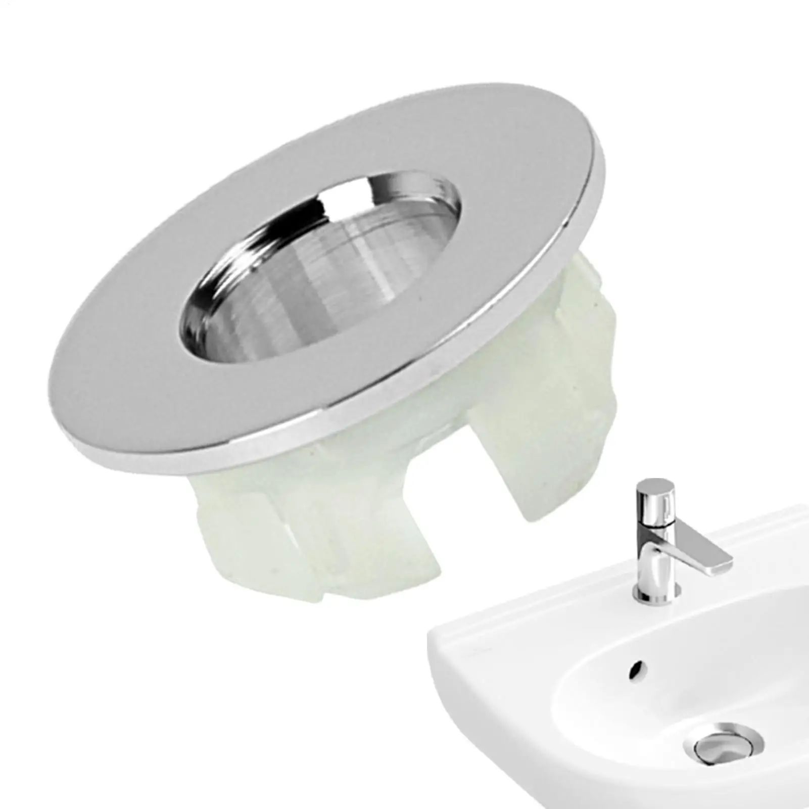 

Washbasin Overflow Ring Bathroom kitchen Round Insert Hole Cover Cap Double Layer Sink Basin Trim Overflow Cover