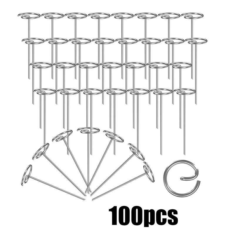 100 Piece 6In Landscape Staple Anti-Rust Garden Staple Circle Top Pins For Securing Lawn Fabric Weed Barrier