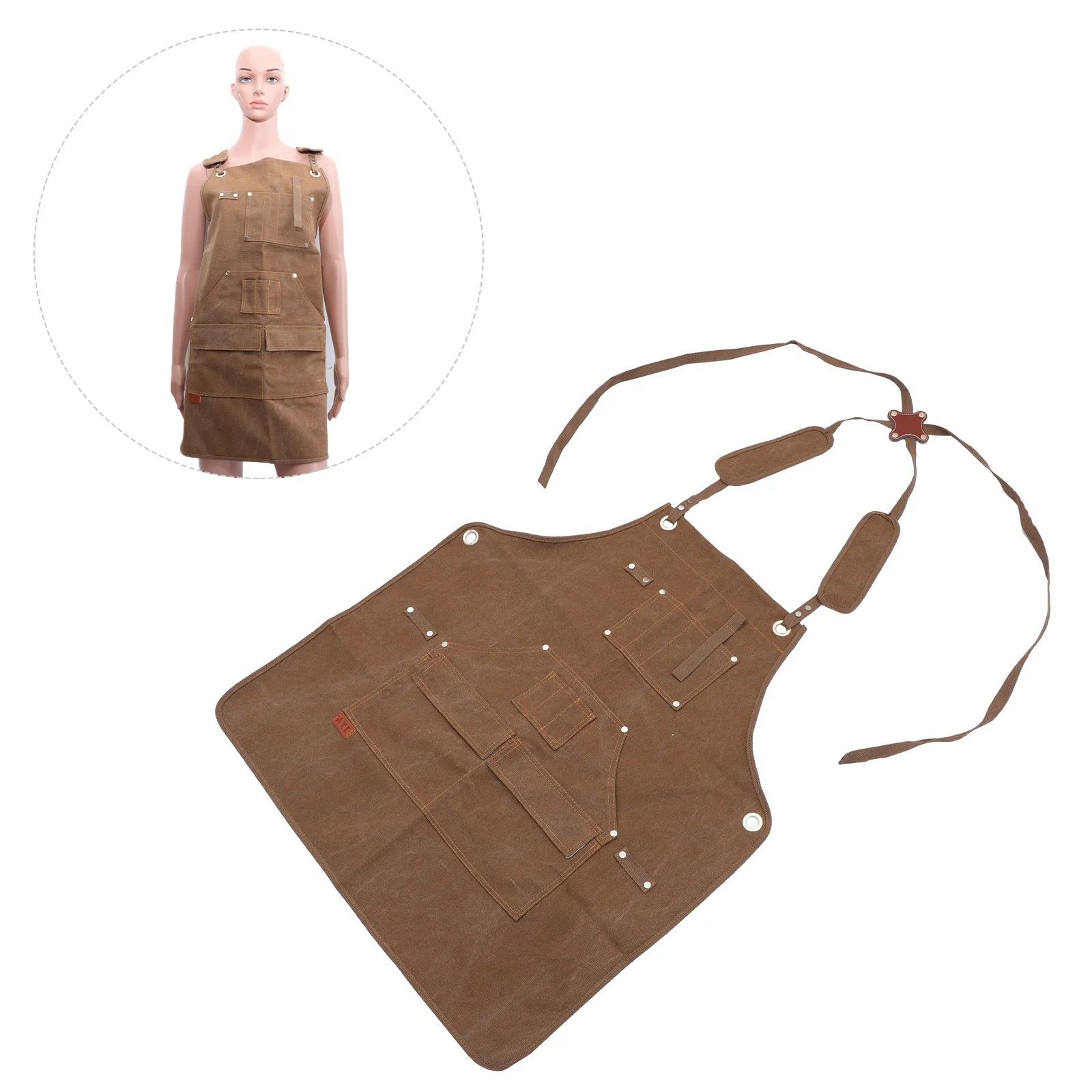 

1 шт., фартук с несколькими карманами, регулируемый прочный тонкий садовник, плотник, деревообрабатывающий фартук