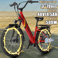 LANKELEISI ES500Pro Electric Bicycle 500W Motor 48V14.5AH Lithium Battery E-bike 24*2.4 Inch Tire Adult Mountain Electric Bike