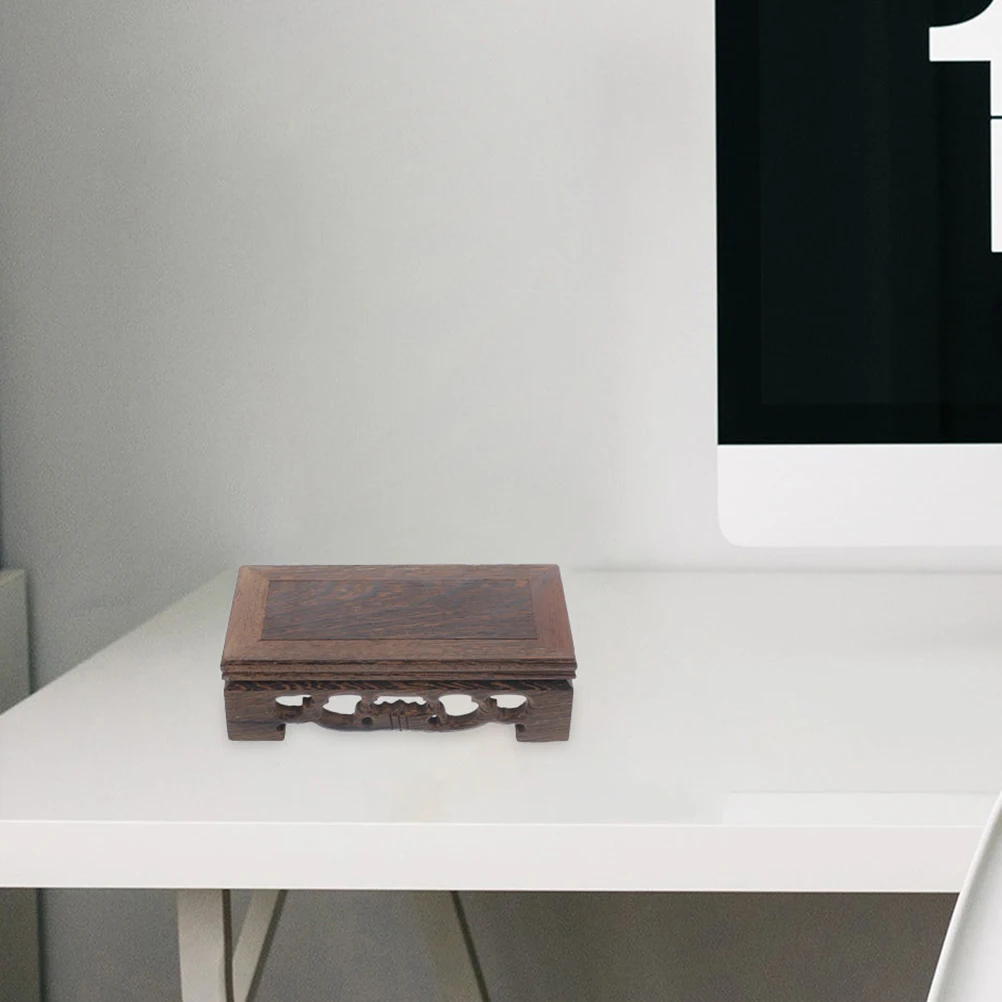 

Purple Clay Teapot Chicken Wing Wood Display Stand Indoor Decor Rectangular Wood Pedestal Bonsai Shelf Crystal Sphere Base