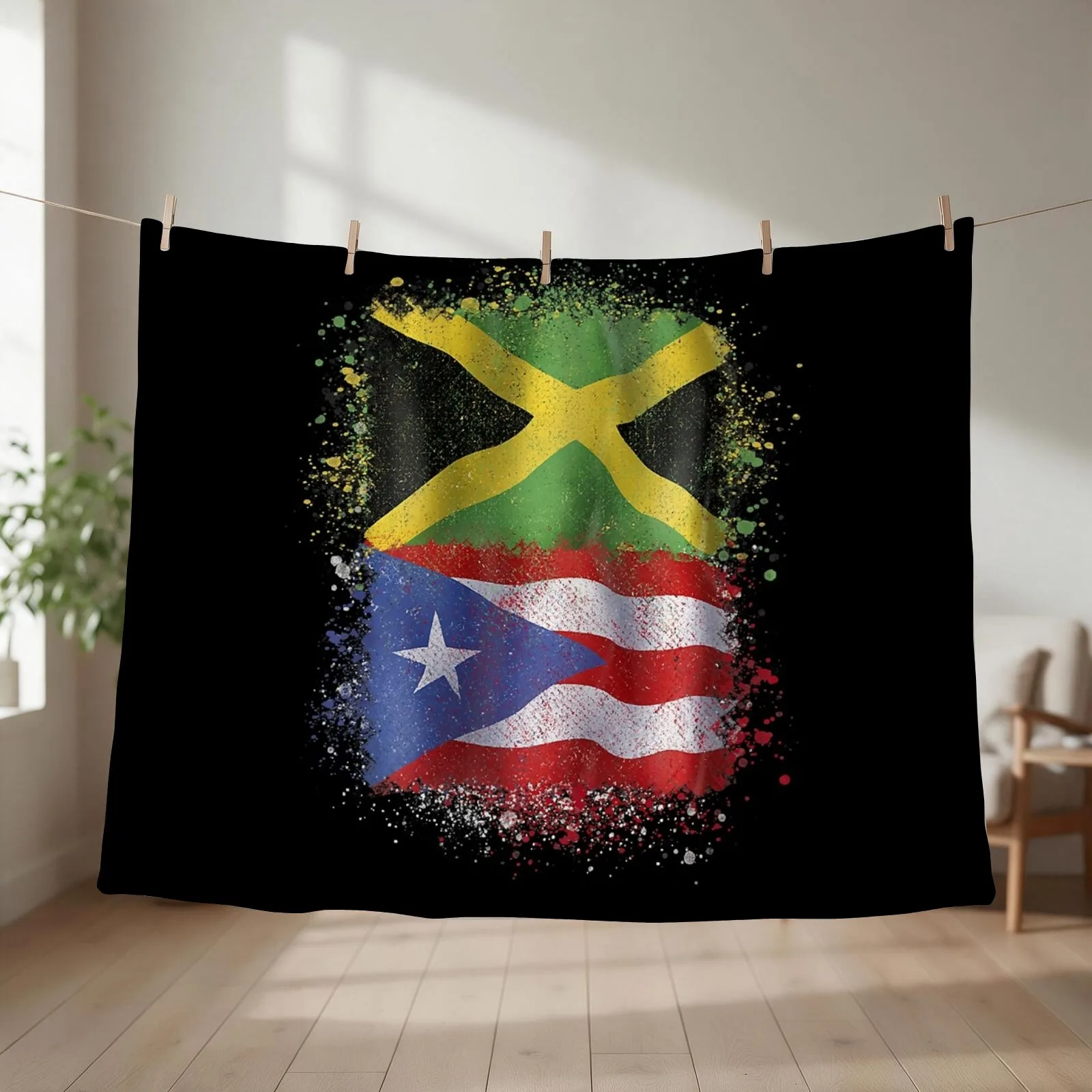 Puerto Rican Jamaican Love Jamarican Throw Blanket christmas gifts Soft Big Stuffeds Bed covers Blankets