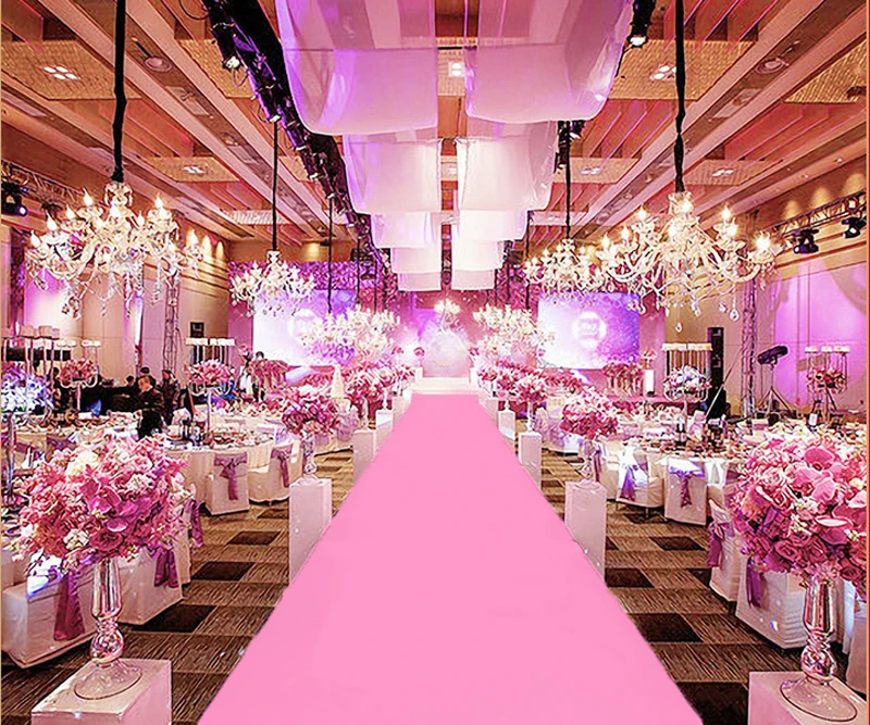 Wedding Walkway Carpet Non Woven Ceremony Party Stage Carpet Non Slip Running Walkway Carpet