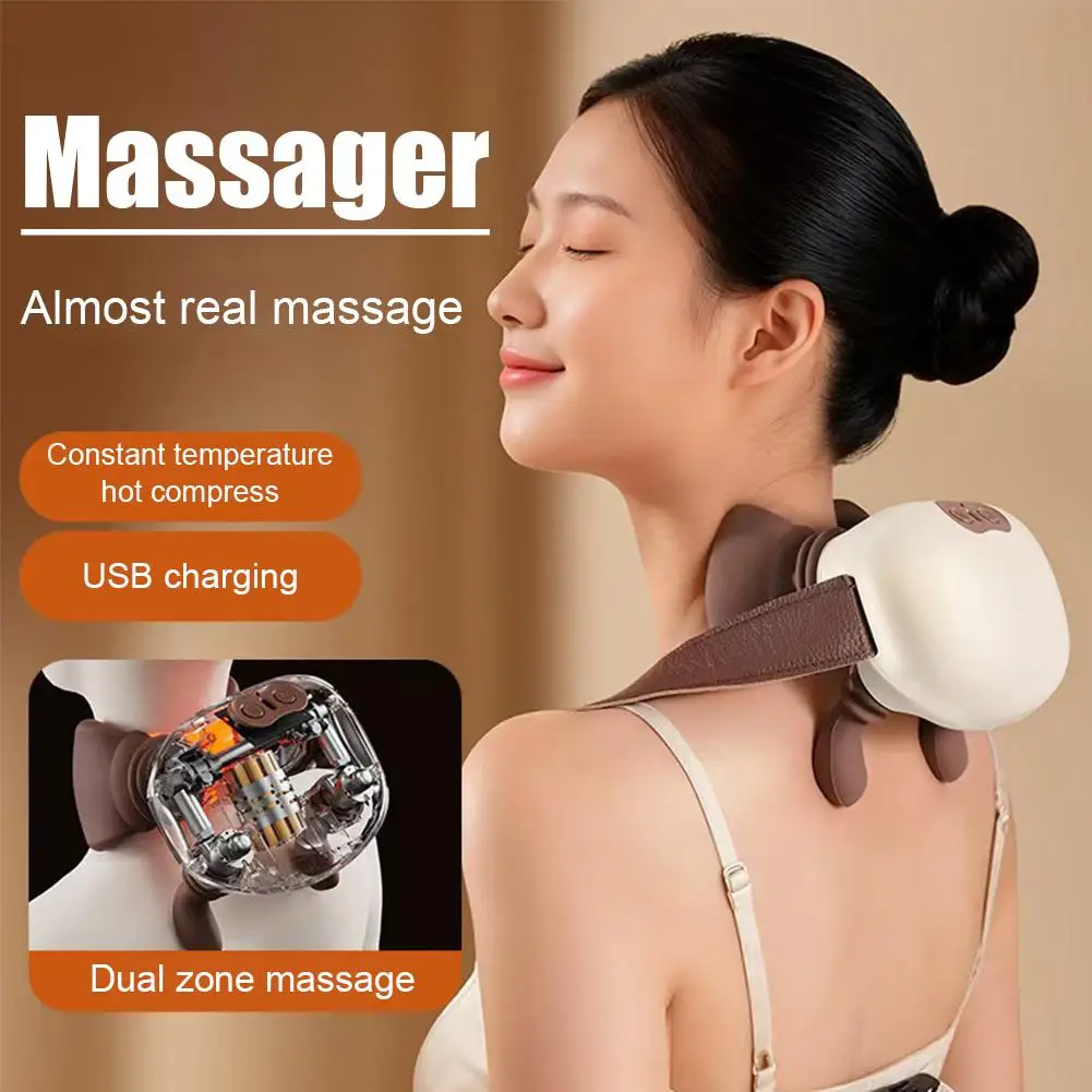 

Wireless Electric Deep Tissue Neck and Shoulder Massager Muscles Cervical Spine MassagerPillow Relax Kneading Body M5V1