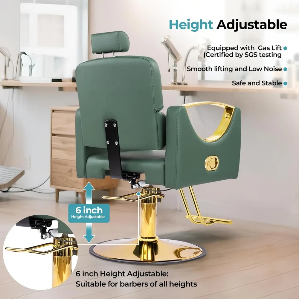 كراسي صالون تصفيف الشعر لمصفف الشعر كرسي حلاقة مستلق لصالون الحلاقة 360 كرسي شعر دوار مع هيدروليكي عالي التحمل