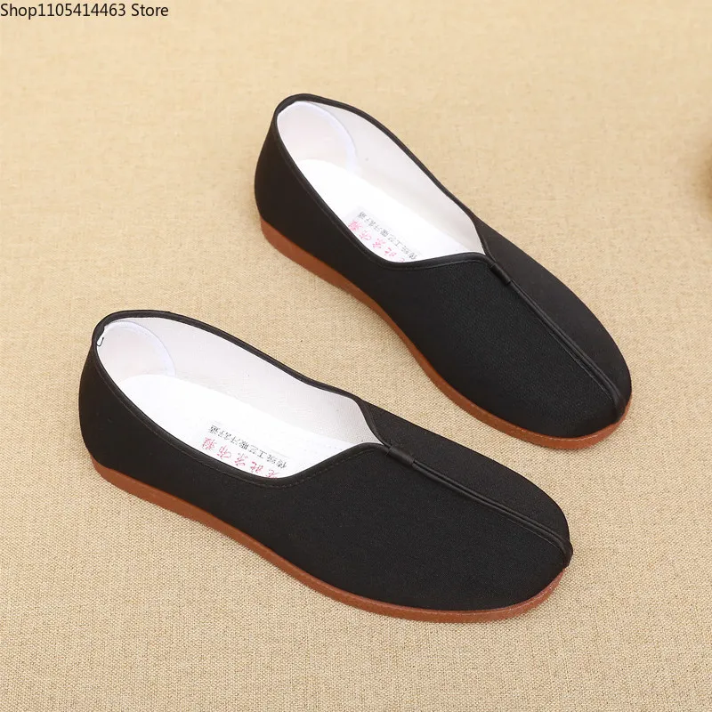 Martial Arts Shoes Men Kung Fu Wing Chun Tai-Chi Wushu Black Cloth Old Beijing Casual Shoes