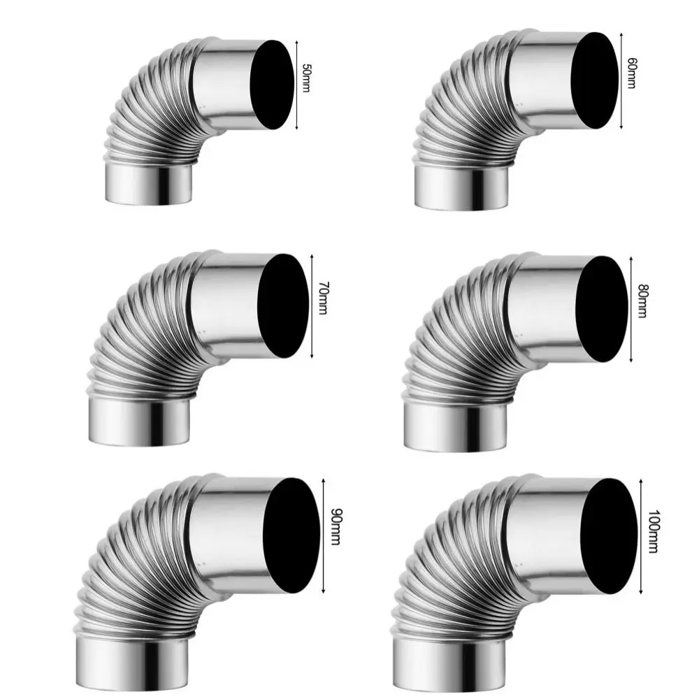 엘보 가스 온수기 배기 파이프, 배기구, 굴뚝 라이너 벤드, 50mm, 60mm, 70mm, 80mm, 90mm, 100mm, 90 도, 1 개