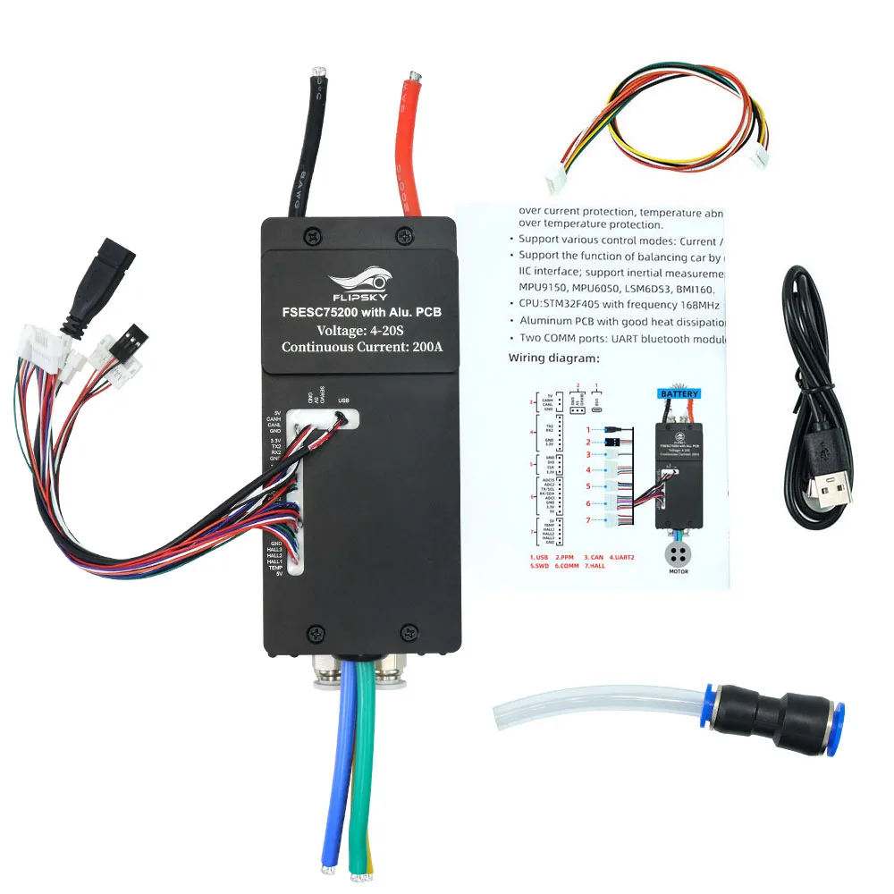 

Flipsky 75200 84v High Current Fsesc With Water Cooling Enclosure Based On Vesc For E-foil Hydrofoil Surfboard Speed Controller