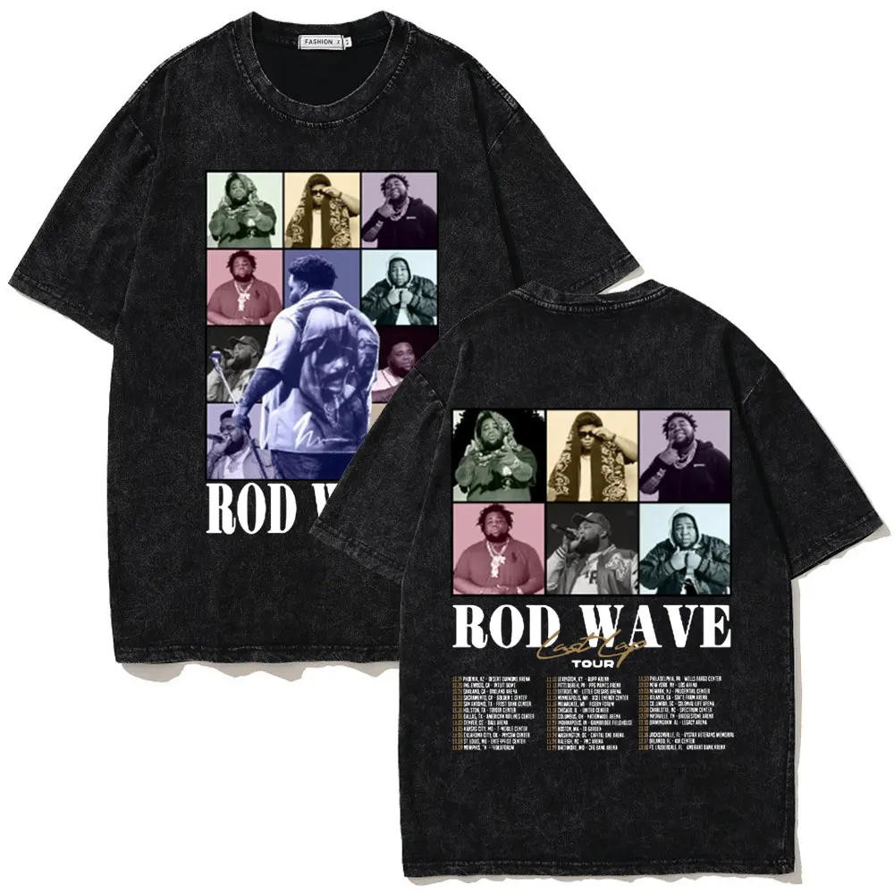 

Washed Vintage Rod Wave Last Lap Tour T-shirts Men Women Fashion Hip Hop Retro Wash Old T Shirts Men's Clothing Oversized Tshirt