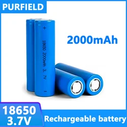 PURFIELD 18650 Battery 2000mAh 3.7V Rechargeable Lithium Ion Battery For Lamp Toys Power Tools Flashlight Batteries Headlamp