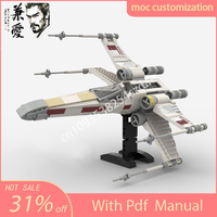 685PCS MOCstarbattle Series-T-65 X Wing Poster Concept Series PART I Spaceship Diy Building Blocks Birthday Gift Toys