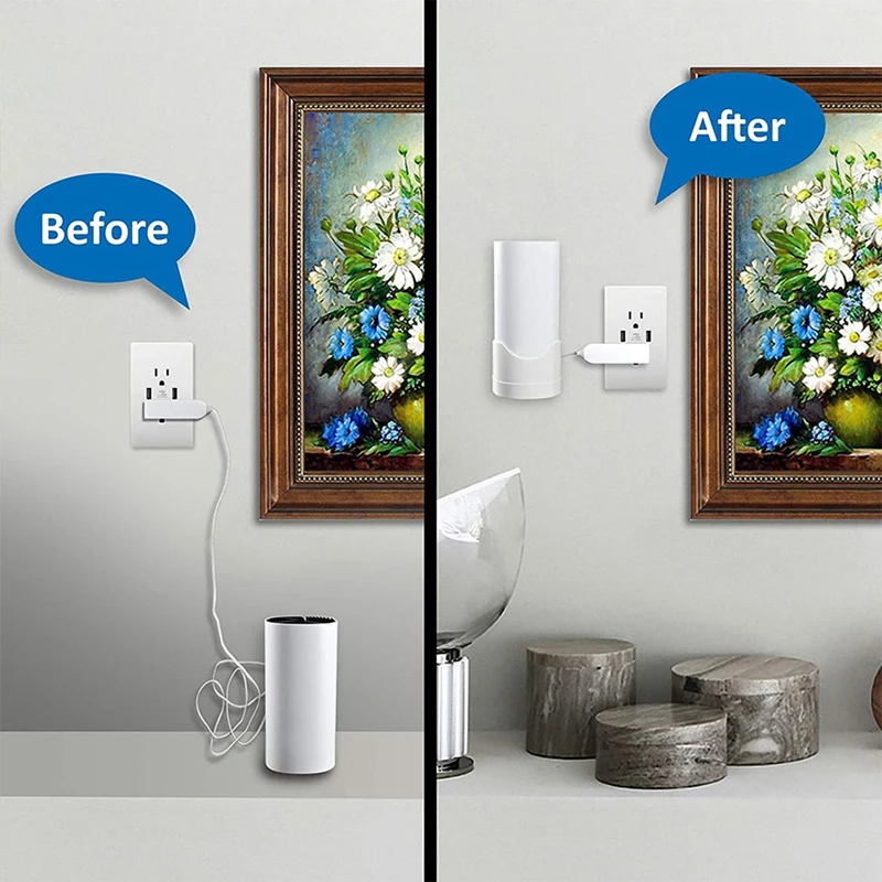 FULL-4 عبوات من حامل التثبيت على الحائط لنظام TP-Link Deco M4 / E4 / P9 / S4 المنزلي بالكامل، دعامة مع إدارة الحبل