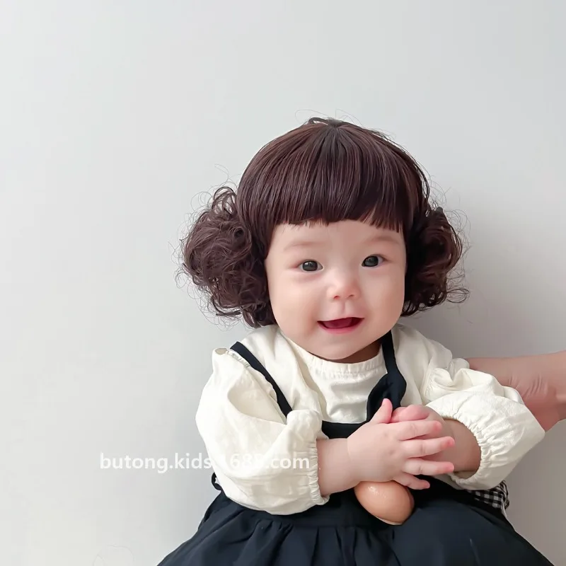 1pcs Baby Wig Children\'s Short Bob Photo Styling Boys and Girls Fashion Cute Funny Headwear Braid Hair Set