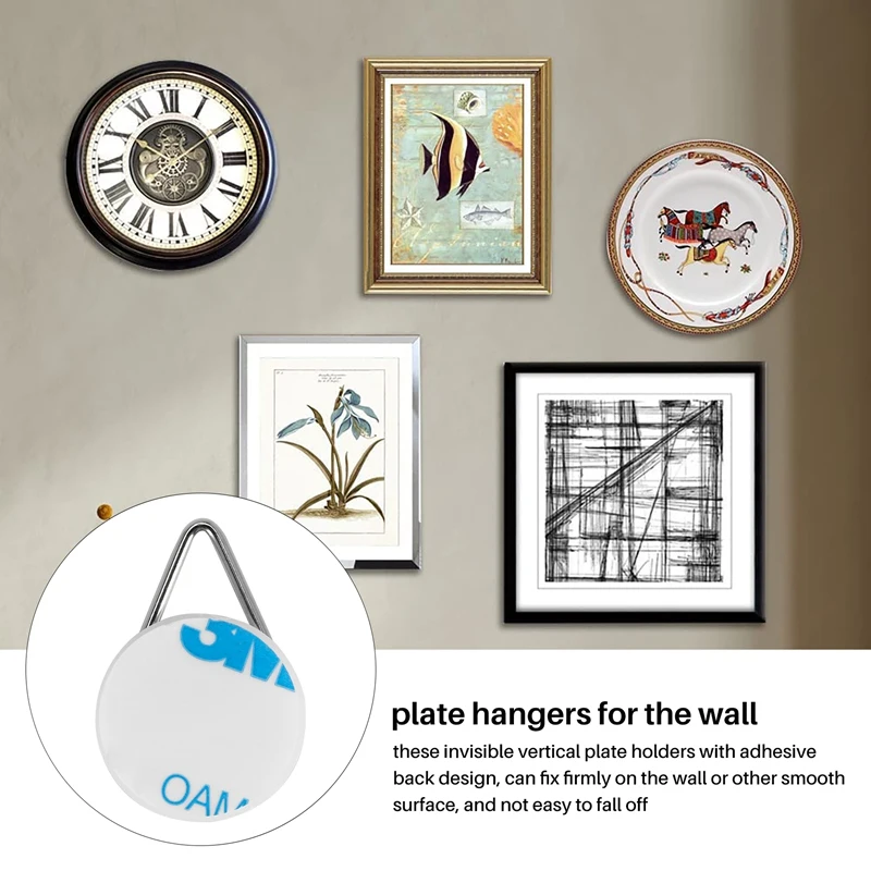 

Клейкие настенные крючки-держатели для тарелок, самоклеящиеся крючки для стены