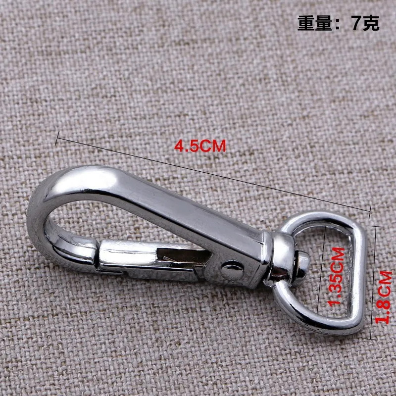 5pcs Stainless Steel 1.8x4.5/1.8x4.8cm Swivel Trigger Lobster Clasp Carabiner Hook For DIY KeyRing KeyChain Craft Accessories