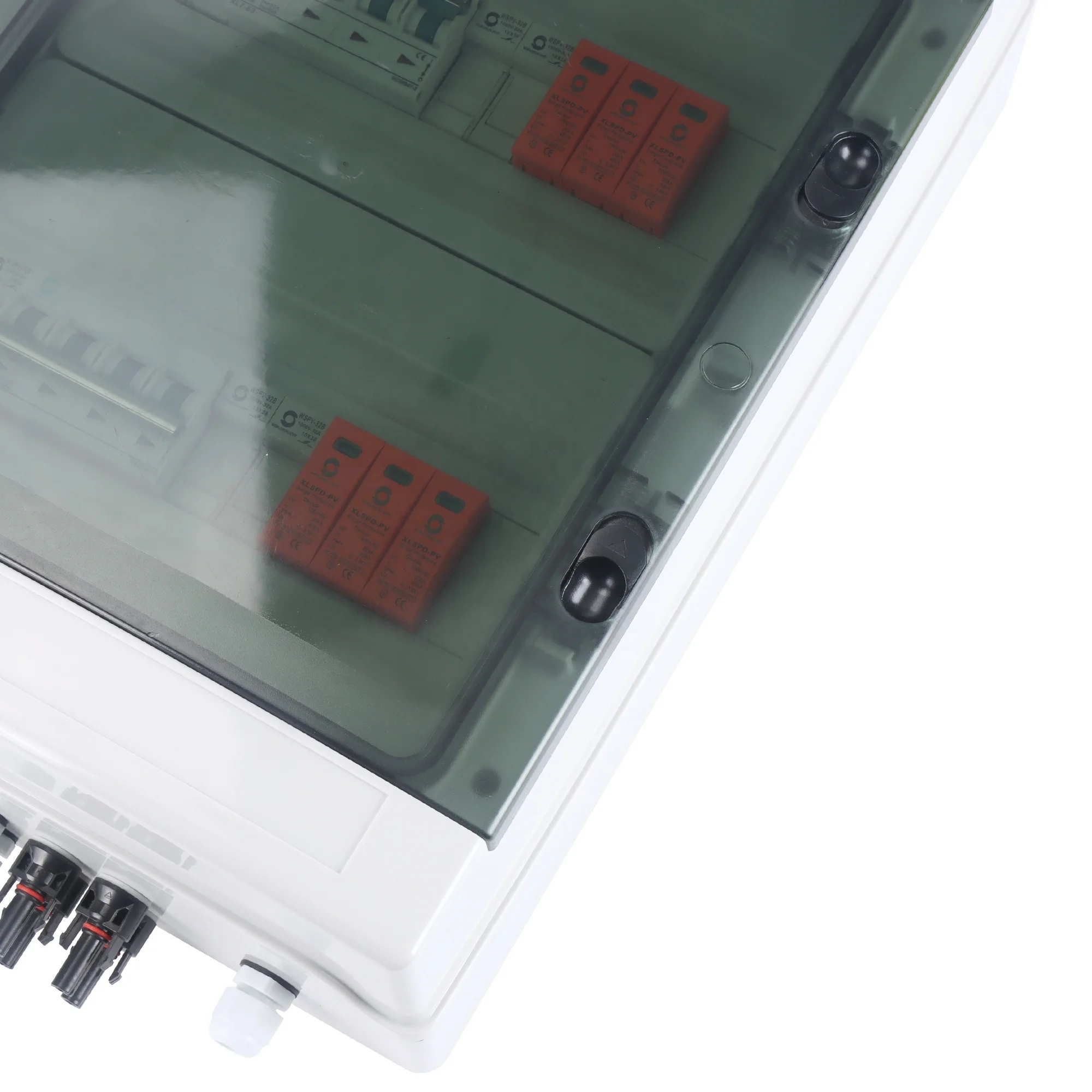 CE WSDB-PV4/2 IP65 4 in 2 OUT 4 Strings 15A 16A 1000V DC Solar PV Array Plastic Combiner Box With Dc Fuse,spd and Mcb