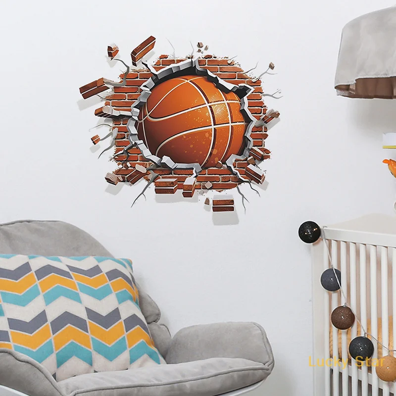 Basketball Wall Sticker Sports Boys Bedroom Art Wall Sticker Children's Room Nursery Decoration