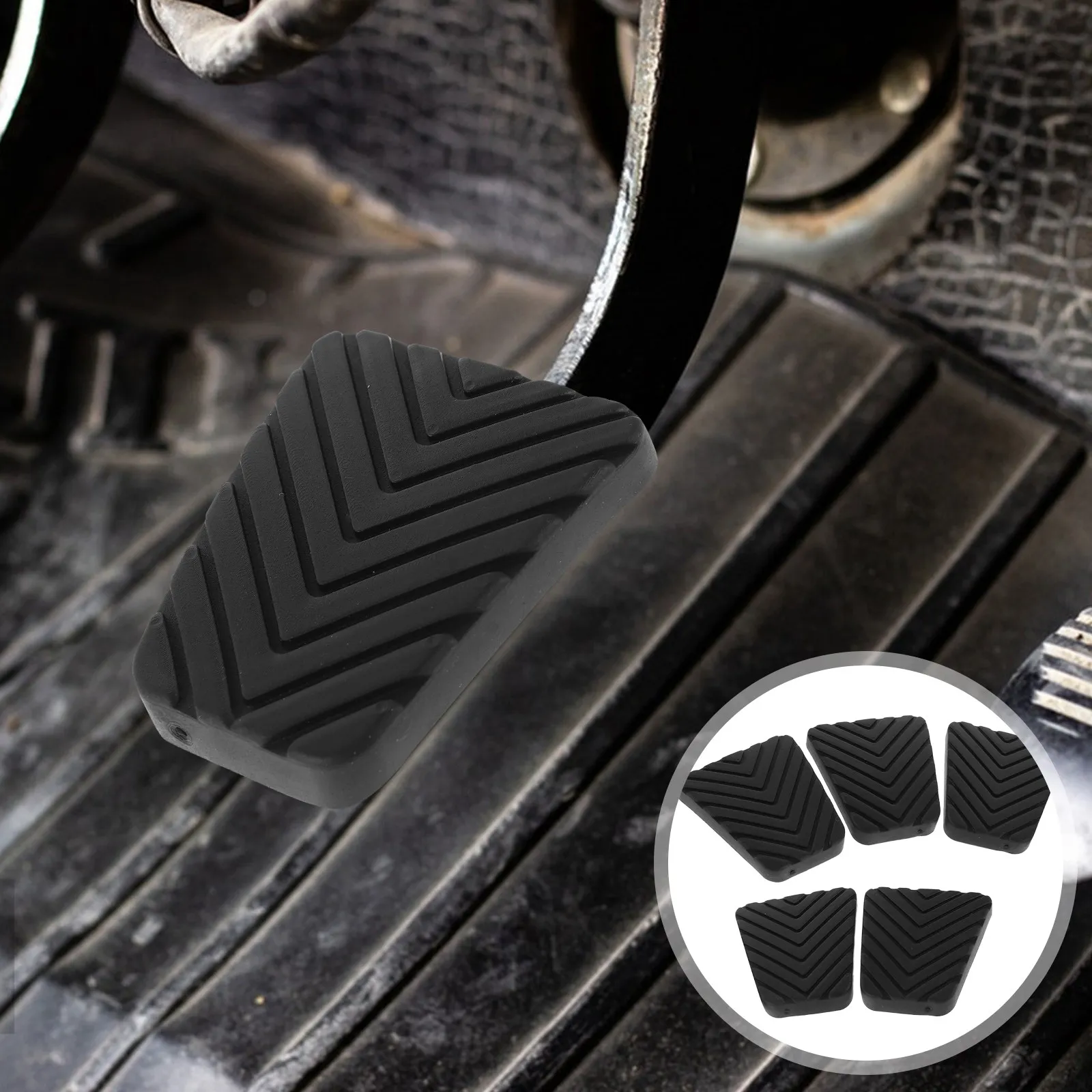 5Pcs Premium Rubber Pedal Cover Car Brake Pedal Cover Non For Car Interior Details Set Accelerator