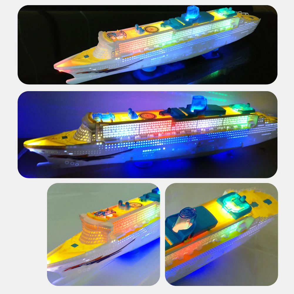 49CM Ship Plane Toy Model Electric Universal Ocean Liner Ship with Sound Music Cruises Boat Toy For Children Automatic Steering