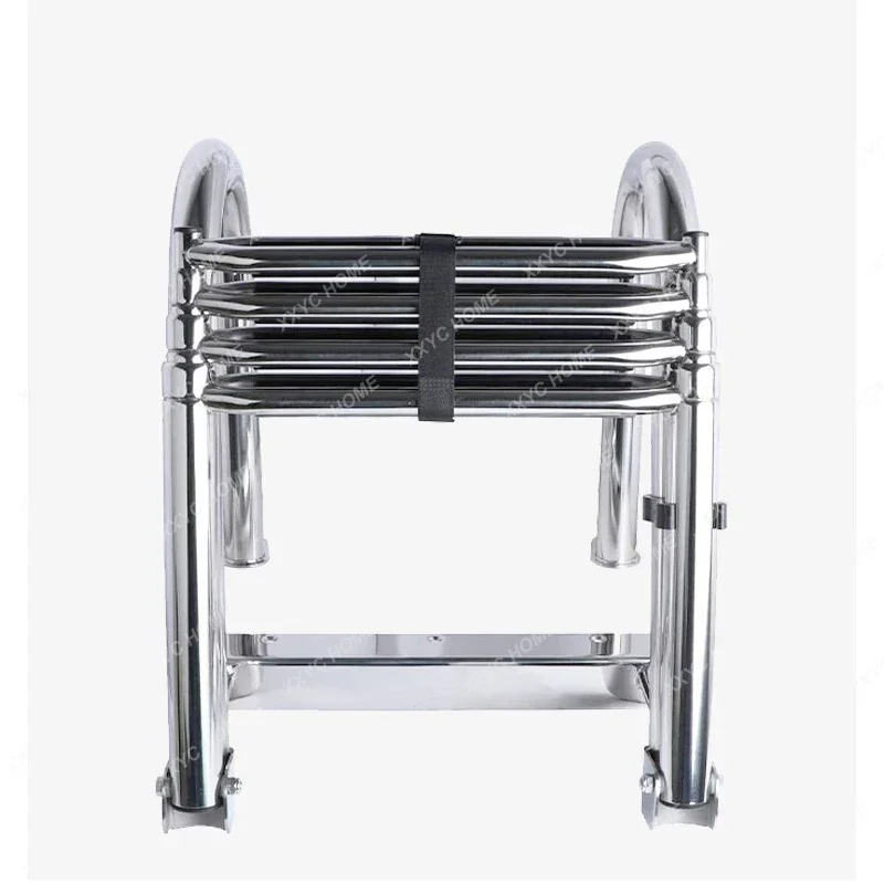 Thickened 316 Stainless Steel 4 Step Marine Boat Folding Ladder Telescoping Ladder Swim Platform Boat Accessories Yacht Ladder