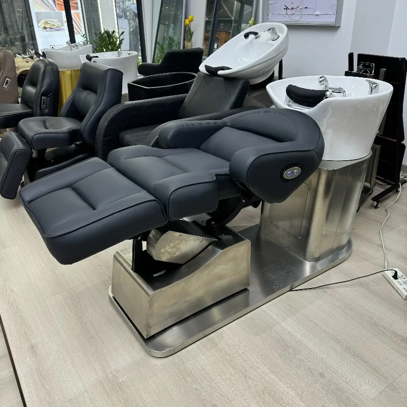 Factory Wholesale Electric Shampoo Chair Modern Rotatable Hair Washing Chair Luxury High-end Salon Furniture For Small Spaces